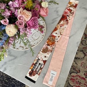 Burberry silk pink floral scarf